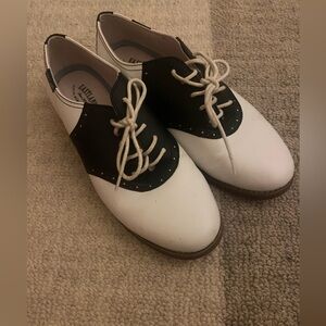 Eastland Black and White Lace-Up Loafers